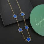 Stainless Steel Colorfast Simple Plant Five-leaf Flower Bracelet Necklace Earrings Three-piece Jewelry Ladies Four-leaf Clover - Image 28