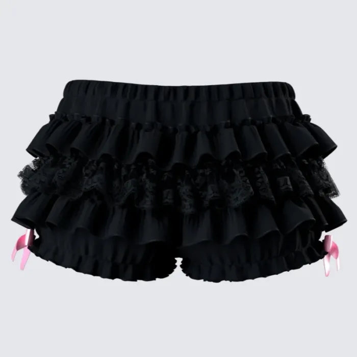 y2k Coquette Shorts Womens Lace Ruffle Bloomers Shorts Layered Pettipants Victorian Pumpkin Pants Panties Booty Shorts Lolita - Image 5
