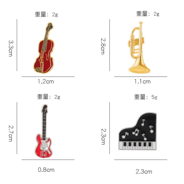 Concert Enamel Pins Piano Violin Guitar Trumpet Brooch Custom Clothes Lapel Badge Cute Musical Instrument Jewelry Gift for Kid - Image 6