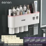 MENGNI-Magnetic Adsorption Inverted Toothbrush Holder Wall -Automatic Toothpaste Squeezer Storage Rack Bathroom Accessories - Image 16