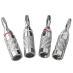 Banana Plug Connector Consumer Electronics Bananas Conector Audio Jack Rhodium Plated Carbon Fiber Screw Press Speaker Terminal - Image 3