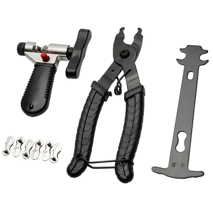 Bike Chain Tool Set, Bike Repair Tools, Chain Cutter Chain Opener, Chain Buckle Pliers, Wear Indicator Tool Standing Accessories - Image 1