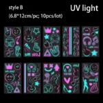 Luminous Temporary Tattoos Stickers Fluorescent Neon In Dark Illuminate Tattoo Elephant/Love Heart Shoulder Tattoo Party Sticker - Image 34