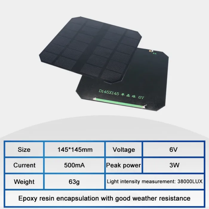 Wholesale 6V Mini Solar Panel 70mA 100mA 150mA 210mA 250mA 500mA 550mA Solar Cell Epoxy Board DIY Battery Power Charger Module - Image 9