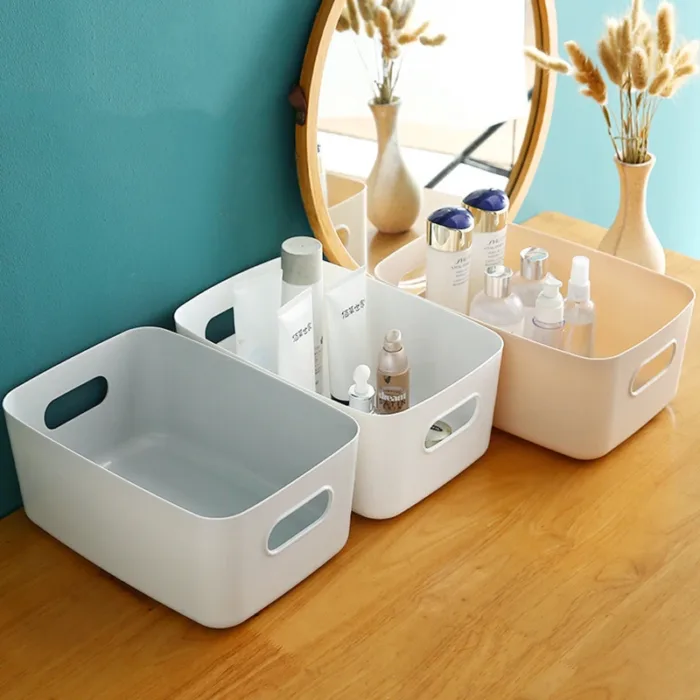 Desk Organizers Household Sundries Plastic Storage Box Office Desktop Student Dormitory Finish Cosmetics Kitchen Storage Basket - Image 3