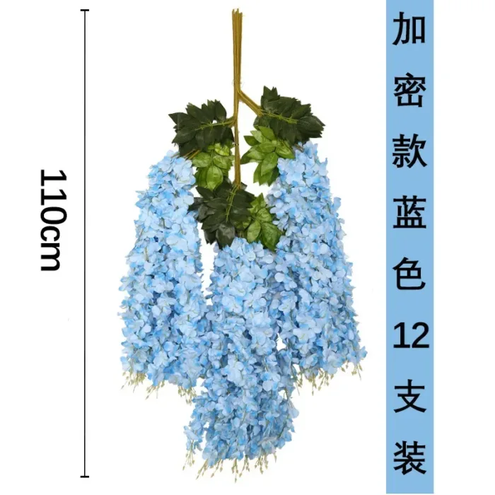 110cm Artificial Flowers Wisteria Vine Wholesale Trailing Fake Flower String For Home Wedding Party Decor Silk Wisteria Garland - Image 10