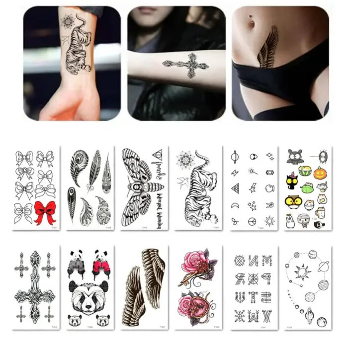 Waterproof 1 Sheet Art Body Art Temporary Tattoo Sticker Flower Animal Bowknot Body Art - Image 3