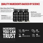 HABUMAMA Black Maca Booster for Men - Maca Supplements for Health, Energy & Endurance, Muscle Mass - Image 3