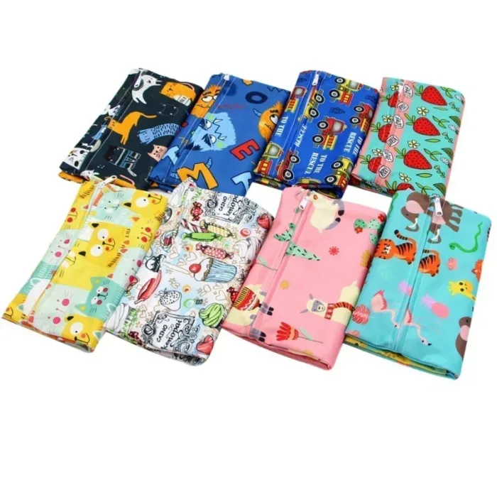 20*25cm Baby Diaper Bag Cartoon Print Wet Dry Nappy Zipper Handbag Stroller Carry Pack Travel Outdoor Wet Diaper Storage Bags - Image 5