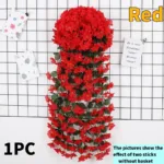 10-1Pack Artificial Violet Flower Vines Plastic Fake Flowers Wall Hanging Plants Wisteria Garland Wedding Home Garden Decoration - Image 8
