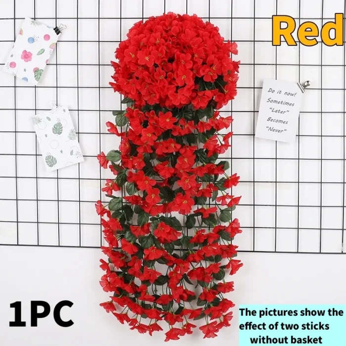 10-1Pack Artificial Violet Flower Vines Plastic Fake Flowers Wall Hanging Plants Wisteria Garland Wedding Home Garden Decoration - Image 8