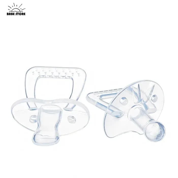 Pacifier Newborn Food Grade Kids Boy Girl Pacifier All Silicone Flat Head Round Head Baby Comfort Toy Baby Anti-cry Fake Nipple - Image 2