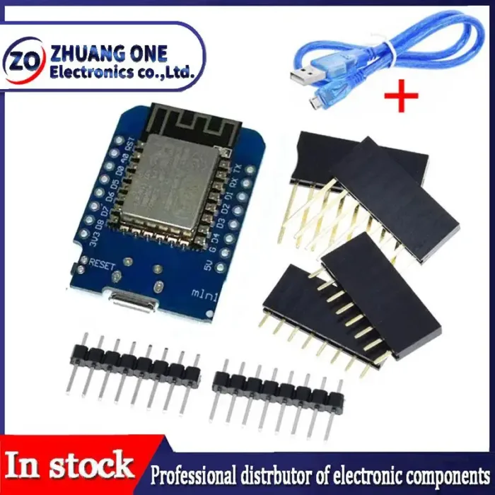 ESP8266 ESP-12 ESP-12F CH340G CH340 V2 USB WeMos D1 Mini WIFI Development Board D1 Mini NodeMCU Lua IOT Board 3.3V With Pins - Image 2