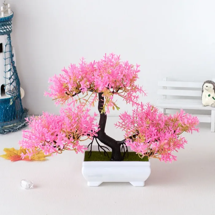 Artificial Plastic Plants Bonsai Small Tree Pot Fake Plant Potted Flower Garden Arrangement Ornaments Room Home Table Decoration - Image 13