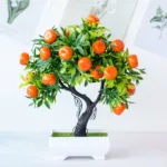 Artificial Fruit Tree Home Decor Plant Bonsai Small Potted Plastic Flower Fortune Orange Kumquat Fruit Tree - Image 3