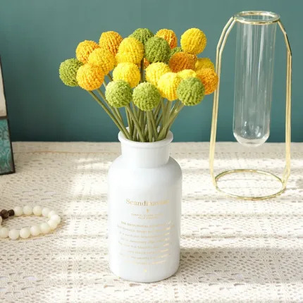 High Quality Handmand Artificial Flowers Vase Decor Home Wedding Party Wreath Scrapbook Golden Ball Crafts Christmas Accessories