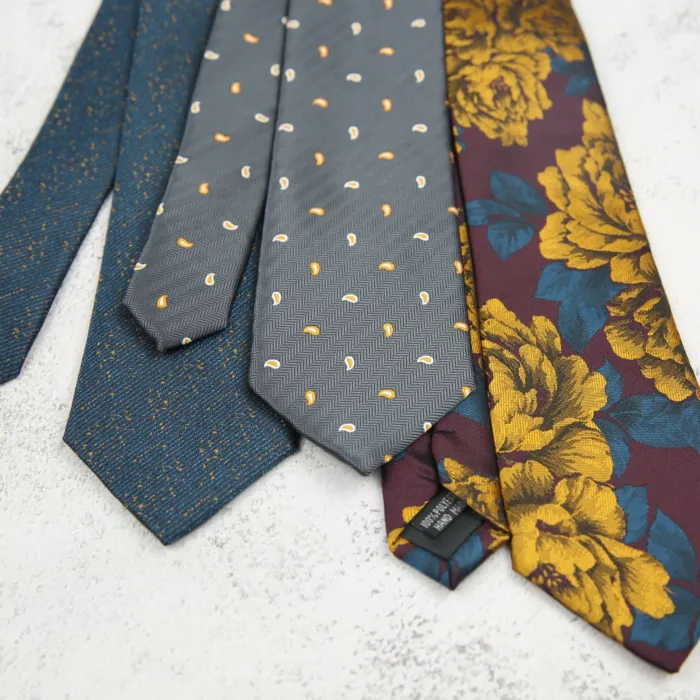 2024 New Korean 7cm Luxury Casual Neckties For Men Navy Brown Green Striped Neck Ties Formal Dress Suit Cravat Flower Red Tie - Image 4