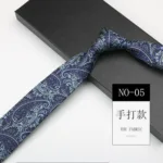 6cm Width Navy Paisley Neck Ties For Men Business Handmade Narrow Soft Polyester Neckties Trendy Fashion Shirt Suit Accessories - Image 10