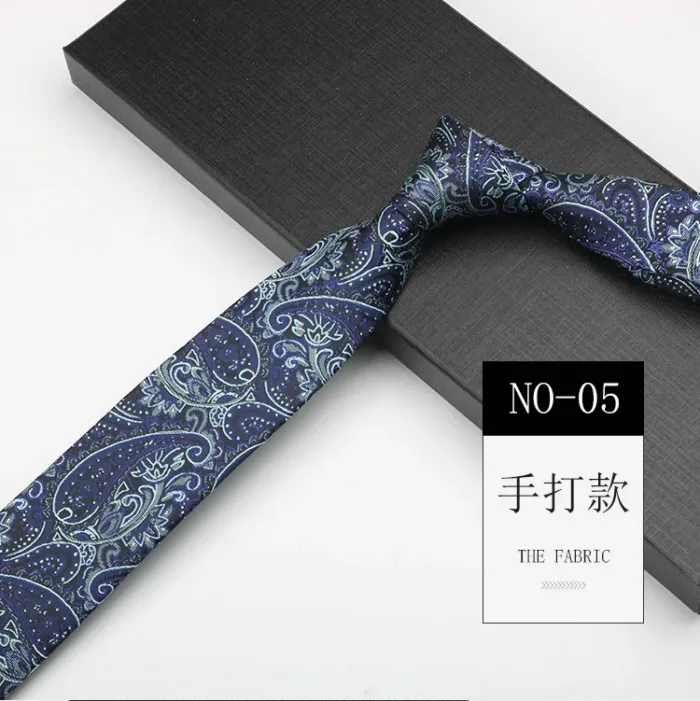 6cm Width Navy Paisley Neck Ties For Men Business Handmade Narrow Soft Polyester Neckties Trendy Fashion Shirt Suit Accessories - Image 10