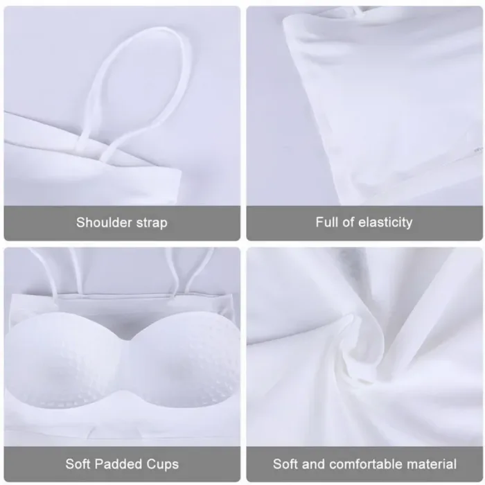 Ice Silk Sexy Push Up Bras For Women Crop Top Seamless Sling Tube Top Sleeveless Camisole Underwear Ladies Intimates Bralette - Image 5