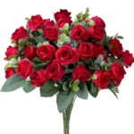 10 Heads Artificial Flower Silk Rose white Eucalyptus leaves Peony Bouquet Fake Flower for Wedding Table Party Vase Home Decor - Image 2