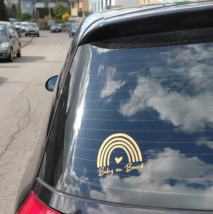 Baby Sticker | Baby on Board |  parents pregnant boy girl stroller van station wagon rainbow grandpa grandma family - Image 2