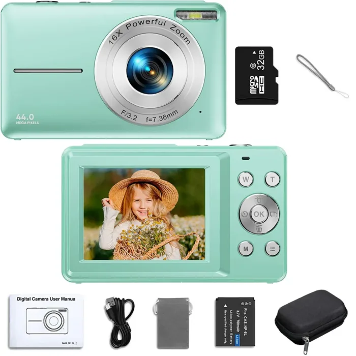 Digital Camera Children Camera for Children Camcorder with 16x Zoom Compact Cameras 1080P 44MP Cameras for Beginner Photography - Image 8