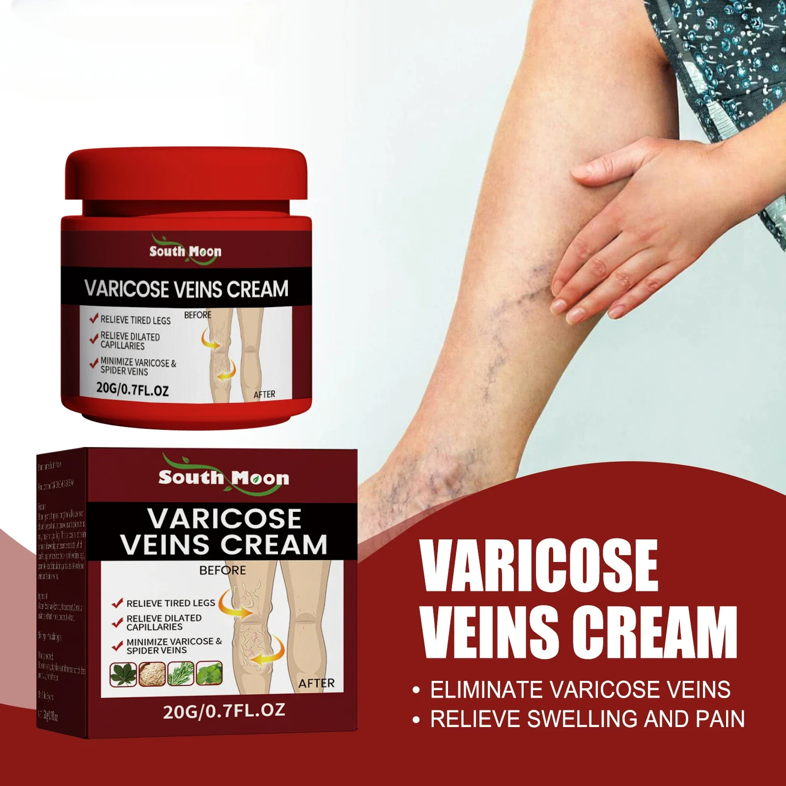Scba5b87410e54622941c8ebaa10c45499.webp Vein Cream Leg Blood Vessel Bulge Glue Calf Edema Earthworm Leg Pain Relief Varicose Vein Cream Potent Personal Health Care - Image 1