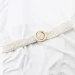 Braided Waist Belt Black Coffee Female Belt Vintage Boho Round Wooden Smooth Buckle Fake Straw Wide Belts Waist Strap For Women - Image 12