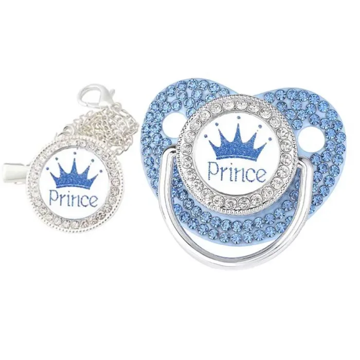 Luxury Crown Pacifier Clip Chain Set Baby Shower Gift Silicone Newborn Dummy Bpa Free Toddler Teether Zircon Baby Soother Nipple - Image 7