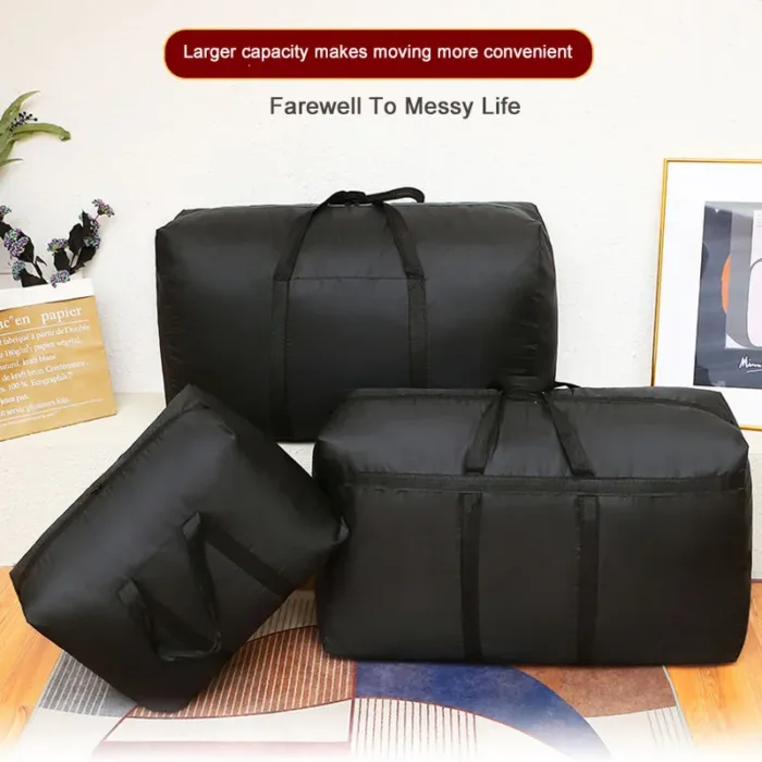 super large capacity travel duffel bag foldable luggage travel bag Waterproof Polyester Organizer Cloth Quilt Storage Bag - Image 1