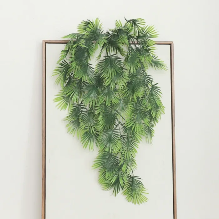 Palm Artificial Plants Plastic Vine Hanging Wall Fern Turtle Leaf Ivy Green Decoration for Wedding Home Party Living Room Store - Image 5