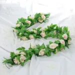 220cm 9-Head Simulated Rose Vine Bright Colors And Vivid Hues Room Decoration Red Yellow White Purple Champagne Rose Rattan - Image 8