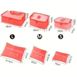 6 Pcs/Set Pink/Blue/Grey Travel Storage Bag Large Capacity Waterproof Luggage Clothing Underwear Storage Bag Bag With Zipper - Image 6