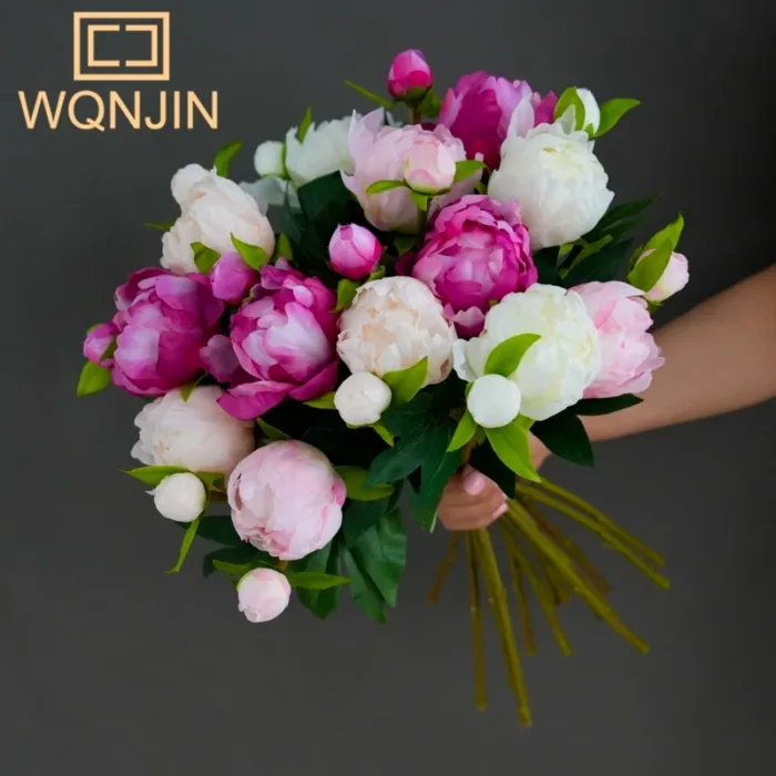1PC,Peony Peony Simulation Flowers For Wedding Decoration, Living Room Dining Table Decoration, High-end Fake Flower Bouquet - Image 1