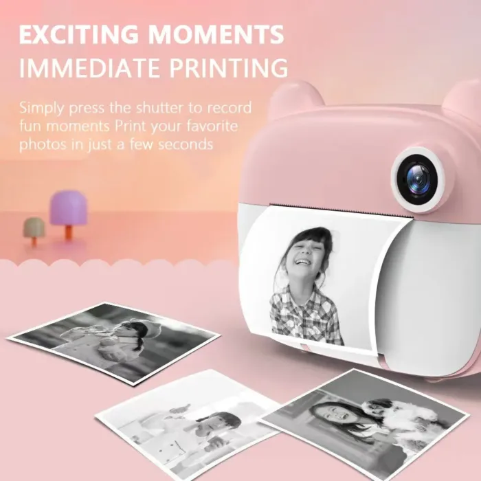 Children Digital Camera Instant Print for Kids Thermal Print Camera Instant Photo Printing Camera Video Toys+32G Memory Card - Image 2