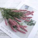 Artificial Lavender Autumn Flower White Foam Bridal Bouquet Plastic Fake Plant Grass For Christmas Home Wedding Table Decor - Image 13