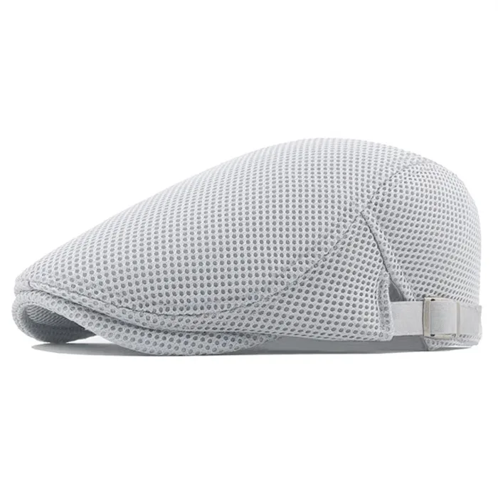 summer hollow mesh breathable sun hat classic solid color beret men and women universal hats outdoor sports cap - Image 6