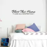 Bless This Home And All Who Enter Wall Stickers Home Decor Vinyl Wall Decals Living Room Family Quotes Sayings Stickers PVC - Image 4