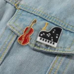 Concert Enamel Pins Piano Violin Guitar Trumpet Brooch Custom Clothes Lapel Badge Cute Musical Instrument Jewelry Gift for Kid
