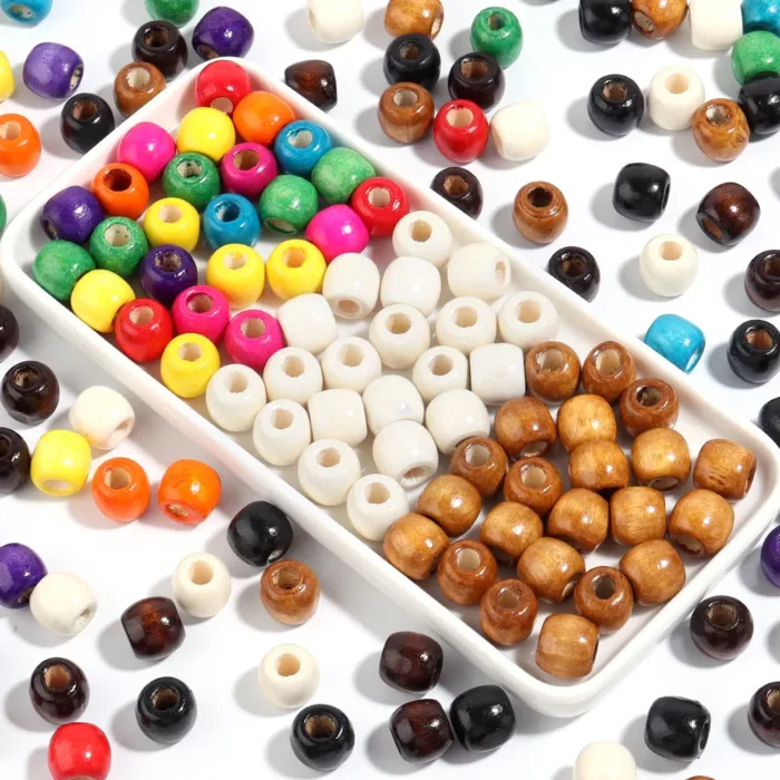 Natural Wooden Beads For Jewelry Making Big Hole Wood Beads Loose Spacer Beads DIY Hair Accessories Bracelet Necklace Wholesale - Image 4