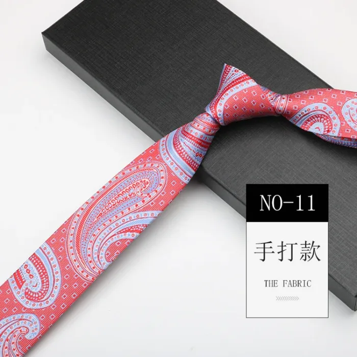 6cm Width Navy Paisley Neck Ties For Men Business Handmade Narrow Soft Polyester Neckties Trendy Fashion Shirt Suit Accessories - Image 16