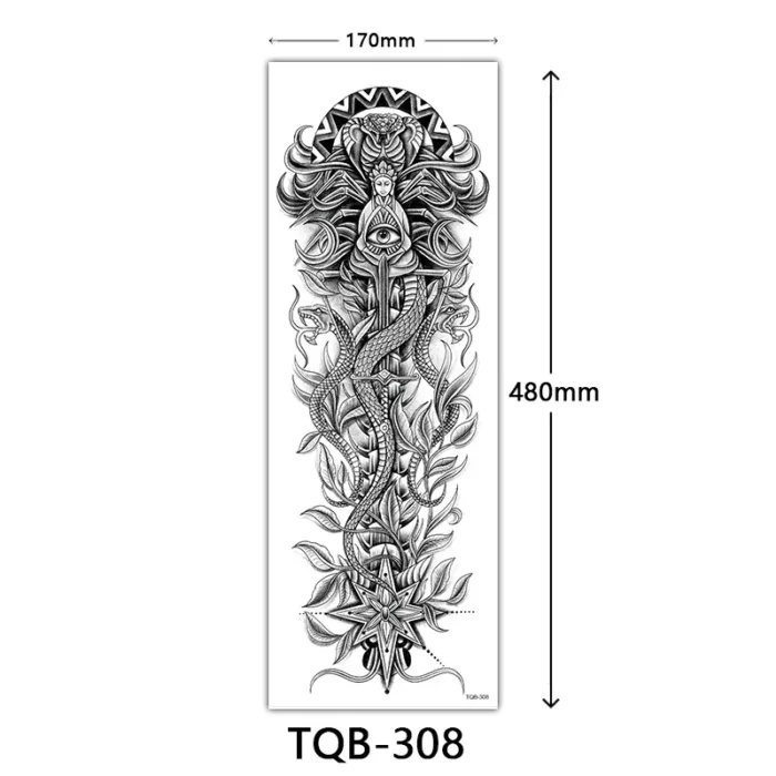 Body Art Full Fake Tatoo Tiger Wolf Flowers Rose Large Arm Tattoo Sticker Full Sleeve Waterproof Semi Permanent Tattoo Women Man - Image 20