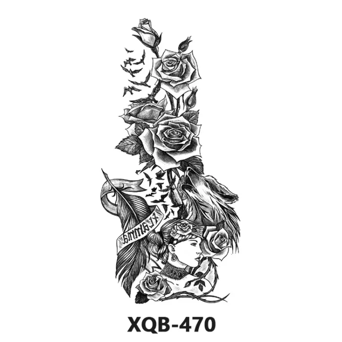 210 * 114mm Dragon, Snake, Lion Tattoo Sticker For Men And Women Black And White Color Transfer Printing Temporary Tattoos Art - Image 11