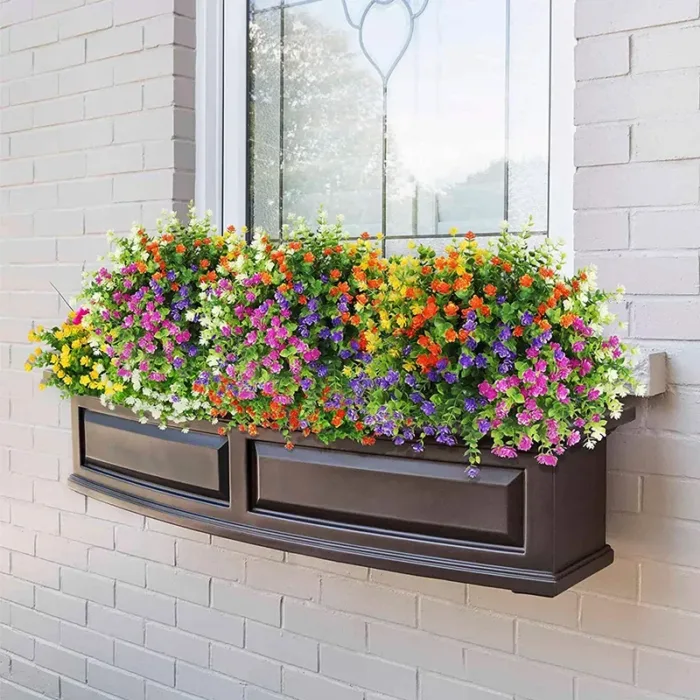Artificial Flowers Outdoor Fake Flowers Home Decoration Plastic Green Bush Balcony Living Room Holiday Party Decoration Camellia - Image 3