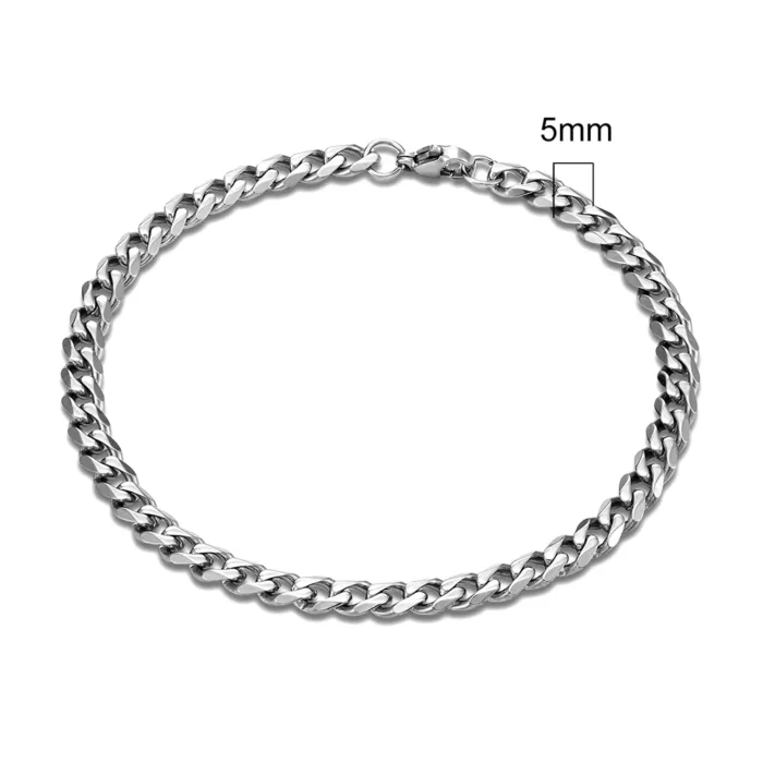 MKENDN 3-11mm Locomotive Men Punk Rock Stainless Steel Curb Cuban Link Chain Silver Color Bracelet For Women Biker Jewelry - Image 10