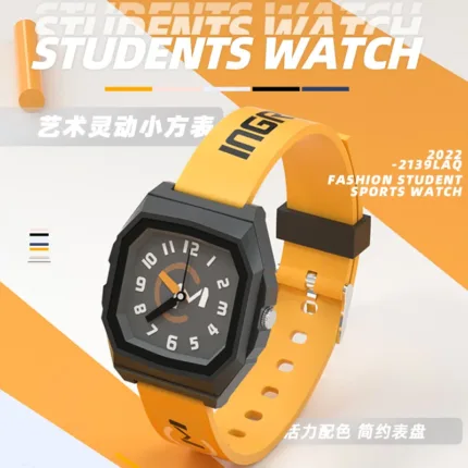 UTHAI CA01 Men's Electronic Watch Brand High Quality Silicone Women's Fashion Square Waterproof Clock Student Simple Watches