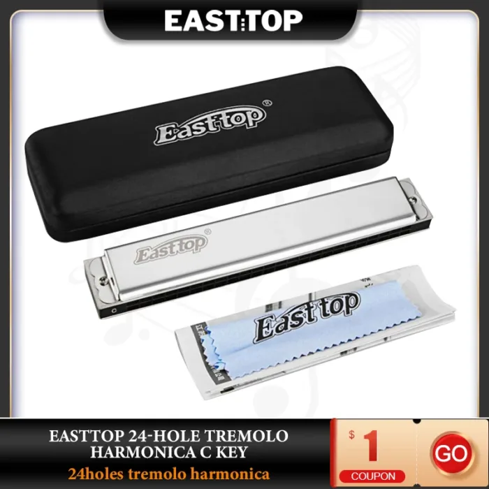 EASTTOP T2403 24-Hole Tremolo Harmonica C Key Good-air Tightness Professional Harmonica Musical Instruments - Image 1