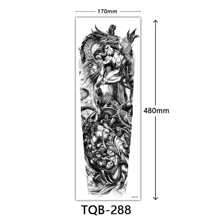 Body Art Full Fake Tatoo Tiger Wolf Flowers Rose Large Arm Tattoo Sticker Full Sleeve Waterproof Semi Permanent Tattoo Women Man - Image 24