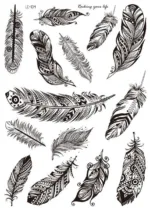 Size:210x150mm Waterproof Haina Tattoo Sticker Mandala Sexy Feather Temporary Tattoo Sticker - Image 7